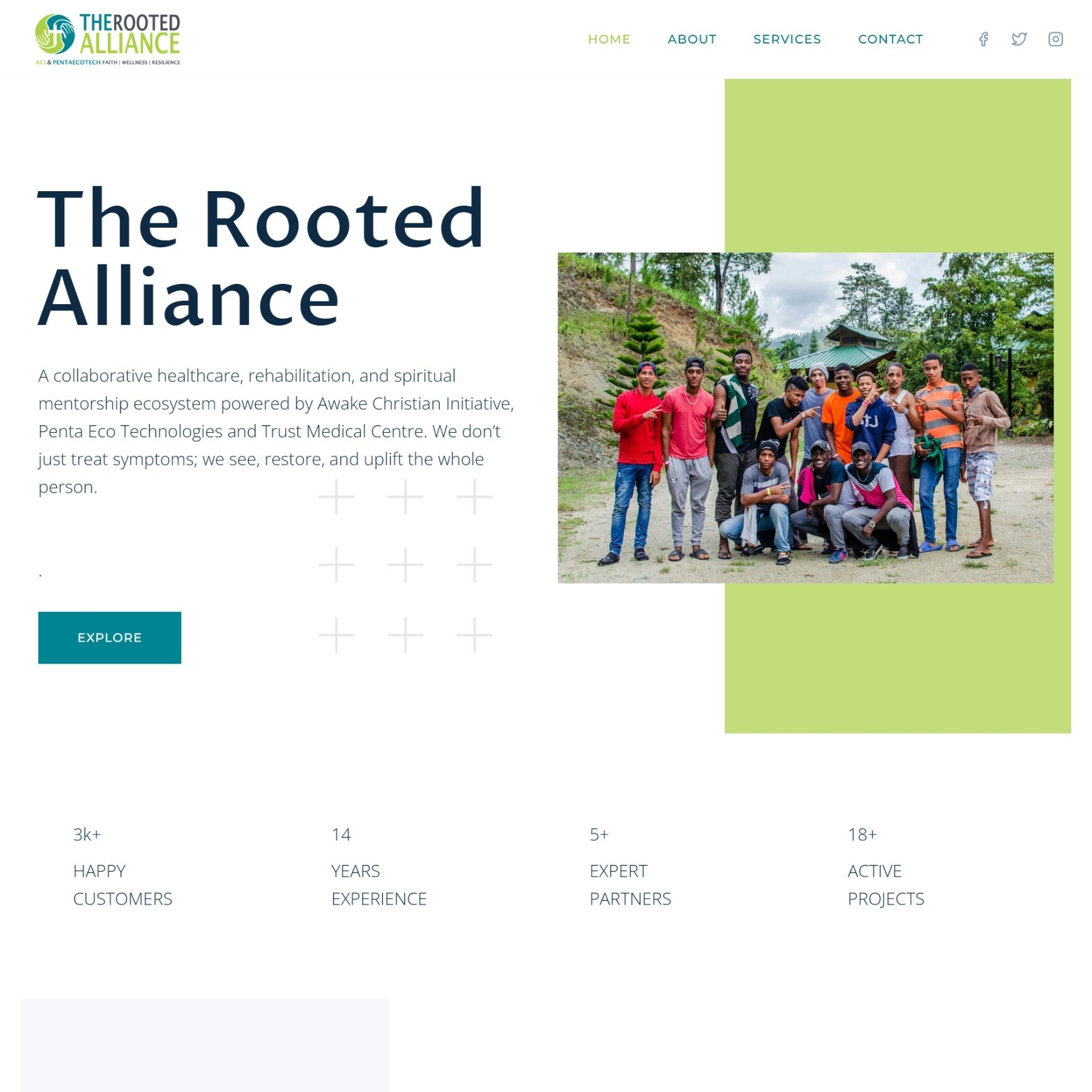 The Rooted Alliance Homepage Screenshot